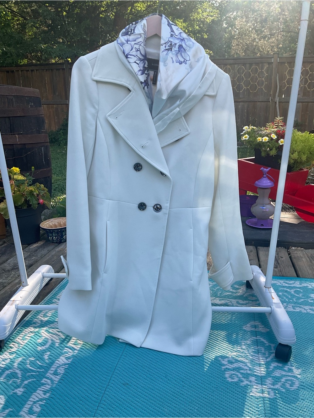 le chateau White Double-Breasted Pea Coat